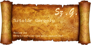 Sztolár Gergely névjegykártya