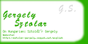 gergely sztolar business card